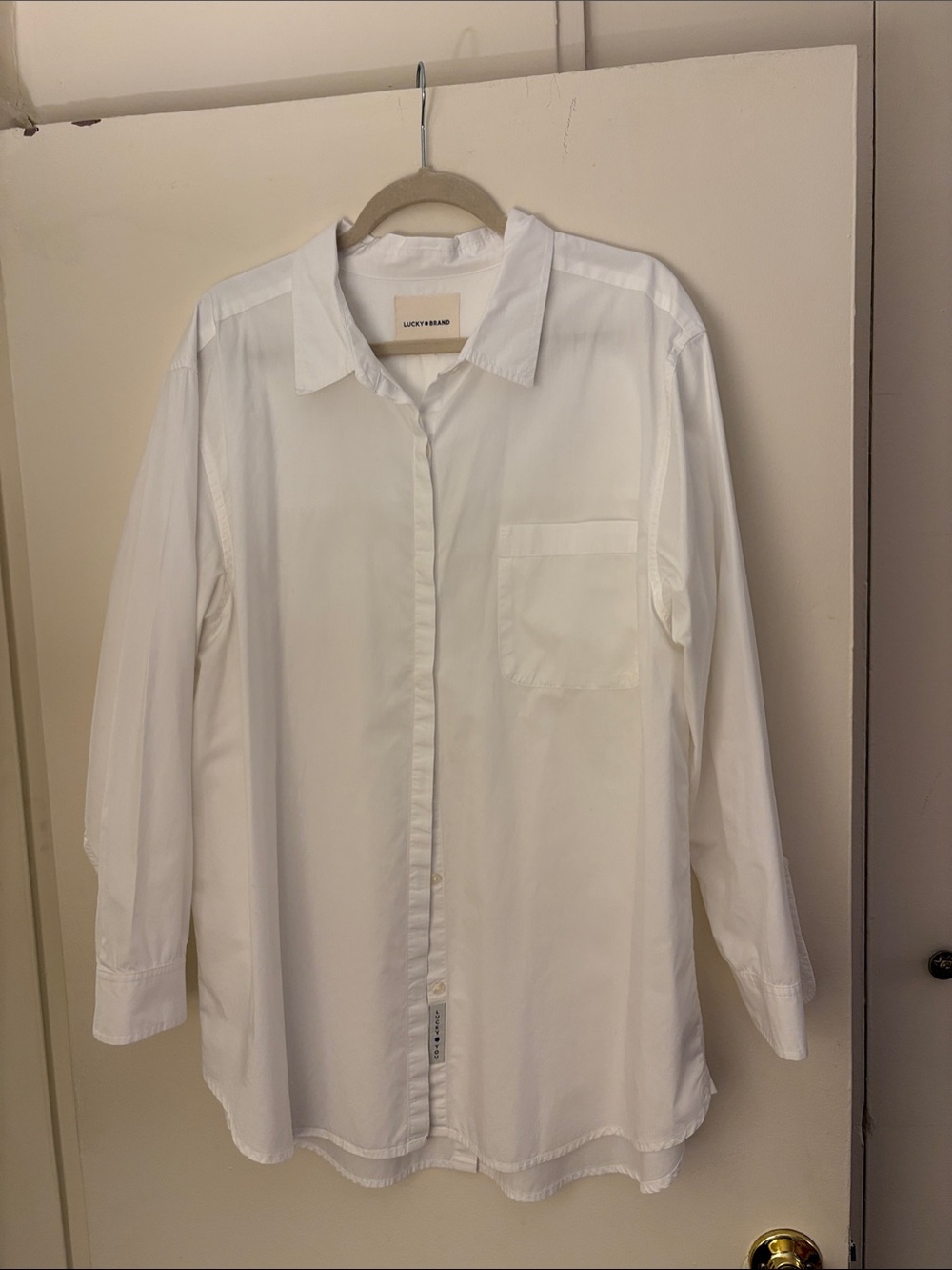 Lucky Brand White Women's Oversized Button-Down Shirt